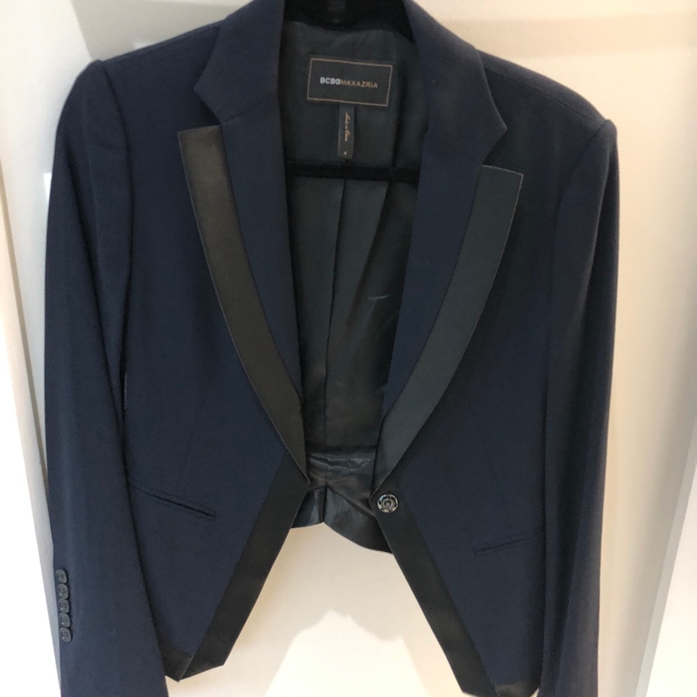 Navy blue and black suit jacket from BCBG.